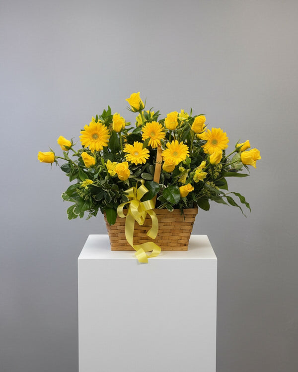 All Yellow — a bouquet of sunny yellow blooms, bright and cheerful from top to bottom