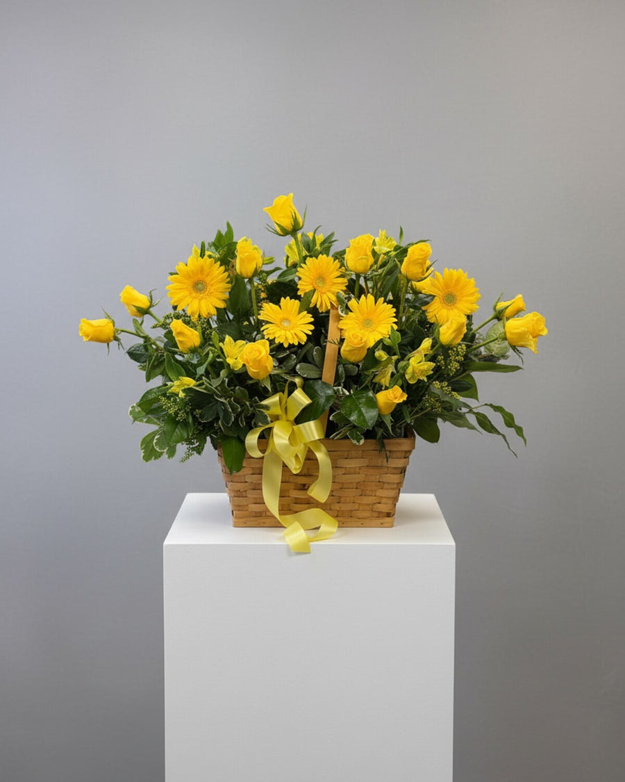 All Yellow — a bouquet of sunny yellow blooms, bright and cheerful from top to bottom