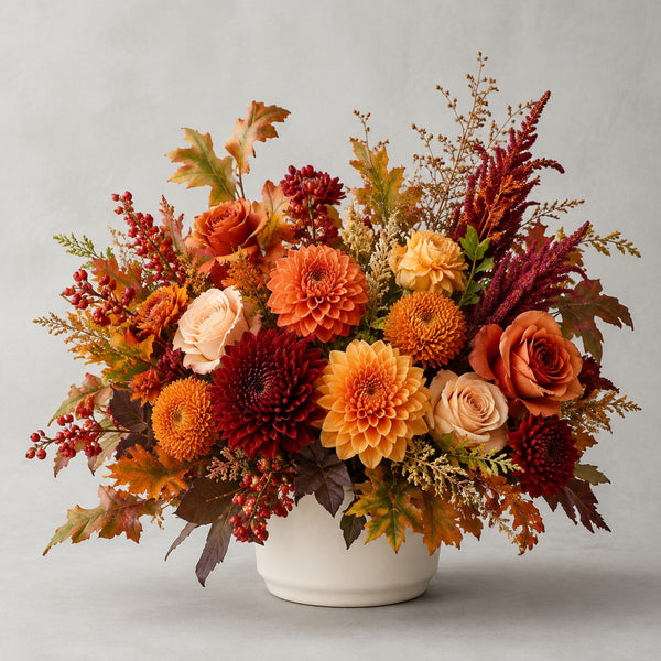 Designer's Choice - Seasonal Mix — florist's-choice arrangement in the season's colors, shown in our ceramic vase