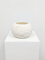 Open white ceramic pumpkin vase, Four Seasons Flower Shop
